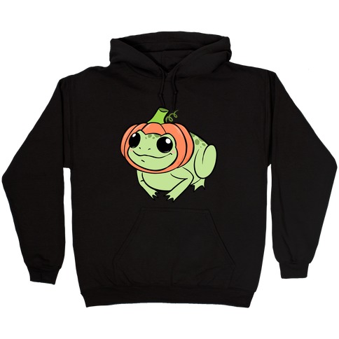 Frog In A Pumpkin Hat Hooded Sweatshirt