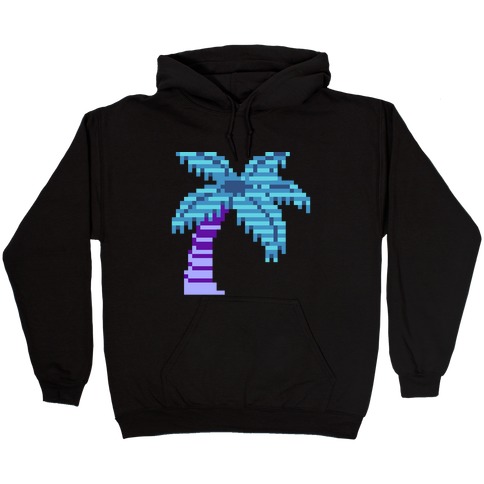8-Bit Vaporwave Palm Tree Hooded Sweatshirt