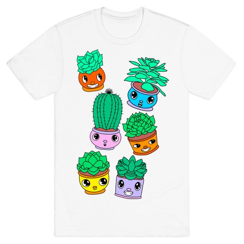 Cute Cartoon Succulents T-Shirt