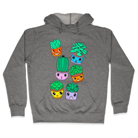 Cute Cartoon Succulents Hooded Sweatshirt