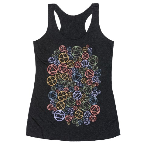 Witch's Elements Pattern Racerback Tank Top
