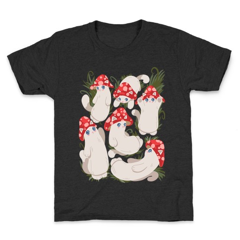 Mushroom Cats Pattern Kids T-Shirt
