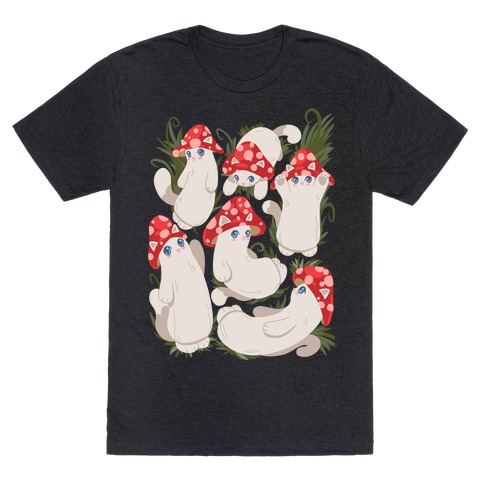 Mushroom Cats Pattern T-Shirt