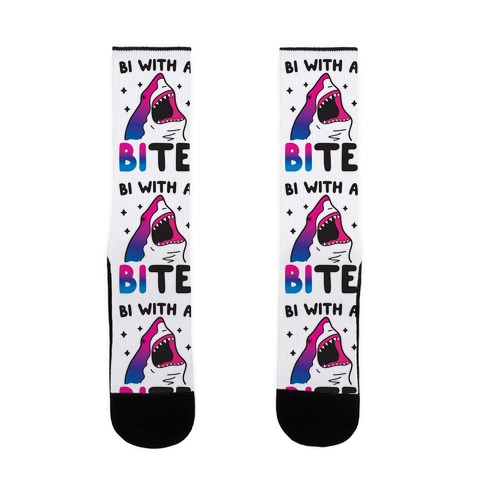 Bi With A Bite Bisexual Shark Sock