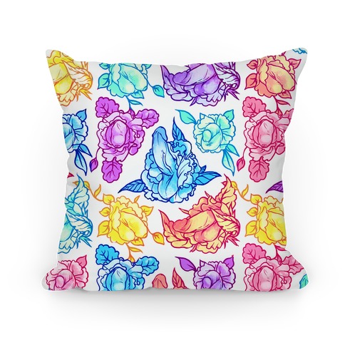 Floral Penis Pattern Rainbow Pillow Pillow
