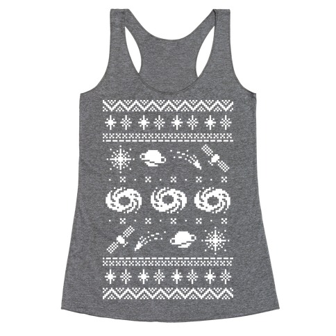 Interstellar Christmas Sweater Pattern Racerback Tank Top
