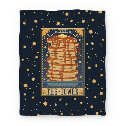 Tarot Card: The Tower (Of Pancakes) Blanket