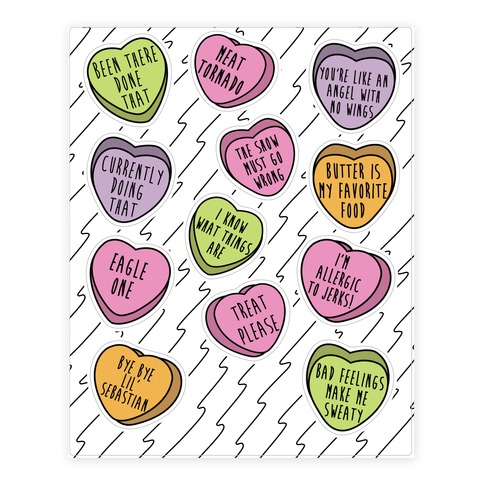 Andy Quotes Conversation Hearts Stickers and Decal Sheet