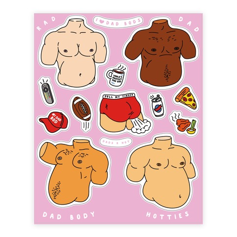 Dad Body Stickers and Decal Sheet