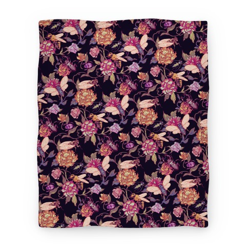 Florals & Hidden Insects Blanket