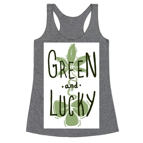 Green and Lucky Racerback Tank Top