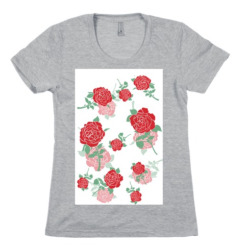 Falling Roses Womens T-Shirt
