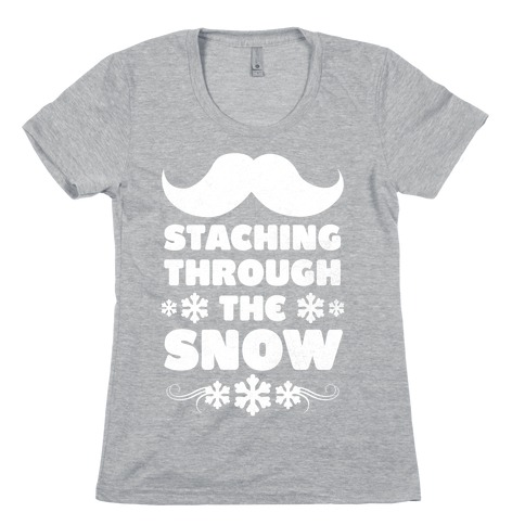 Staching Through the Snow (White Ink) Womens T-Shirt