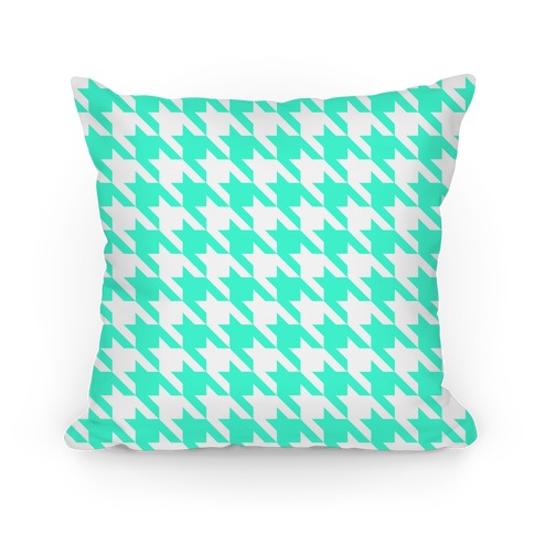 Houndstooth Pillow (mint) Pillows | LookHUMAN