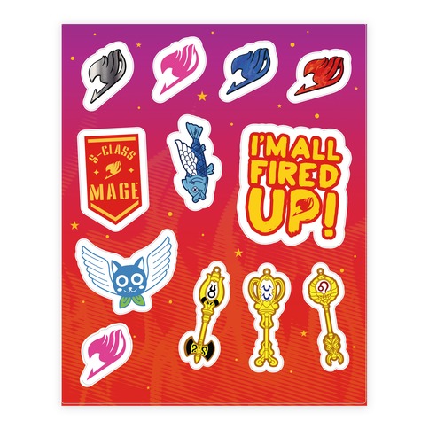 Fairy Tail  Stickers and Decal Sheet