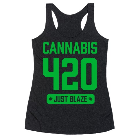 Cannabis 420 Varsity Racerback Tank Top