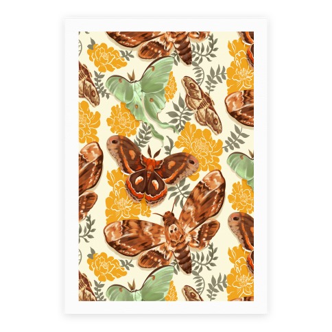 Moths & Marigolds Poster