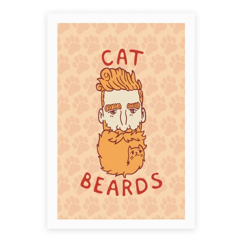 Ginger Cat Beards Poster