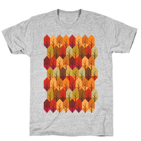 Geometric Fall Leaf Pattern T-Shirt