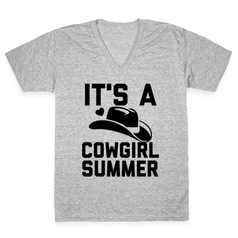 It's A Cowgirl Summer V-Neck Tee Shirt