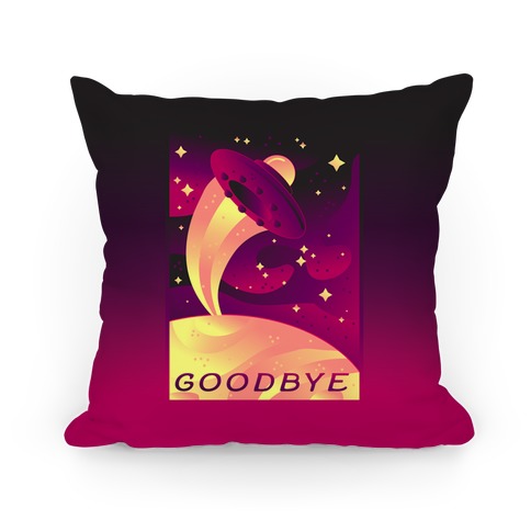 Goodbye Earth Travel Poster Pillow