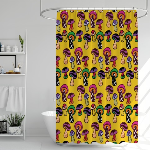 Funky Mushroom Pattern Shower Curtain