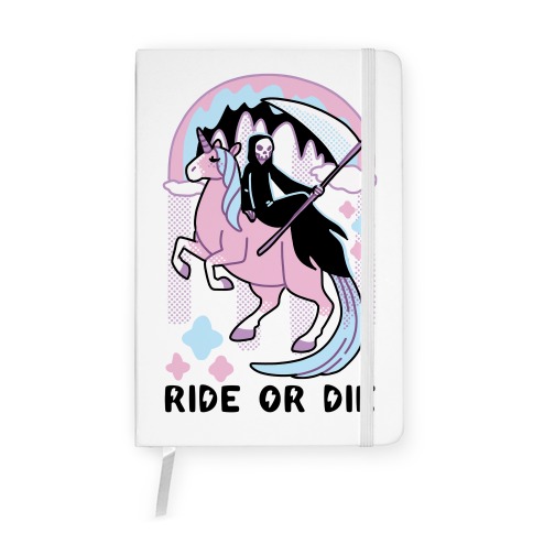Ride or Die - Grim Reaper and Unicorn Notebook