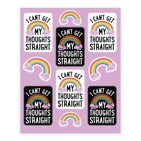 I Can't Get My Thoughts Straight Stickers and Decal Sheet