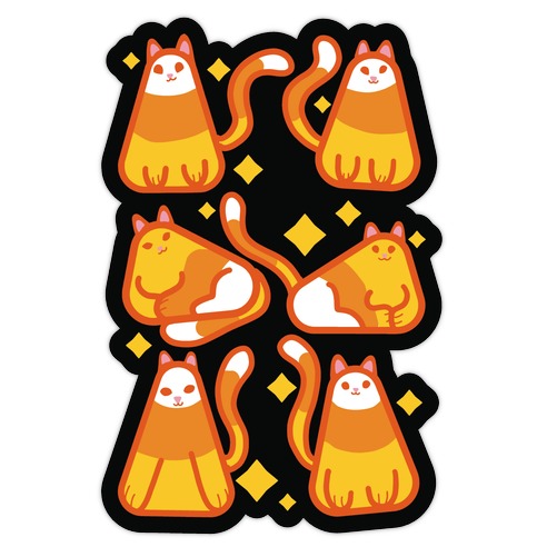 Candy Corn Cats Die Cut Sticker