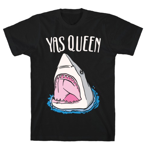 Yas Queen Shark White Print T-Shirt