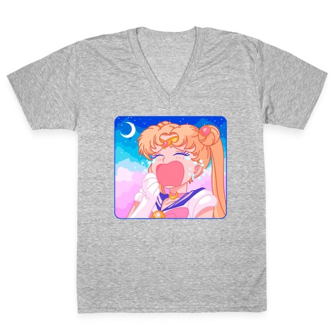 Crying Usagi Sky V-Neck Tee Shirt