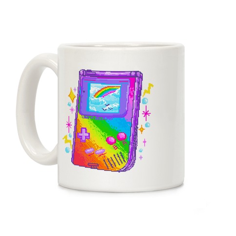 90s Rainbow Pixel Game Boy Coffee Mug