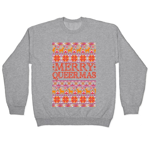 Merry Queermas Lesbian Pride Christmas Sweater Pullover
