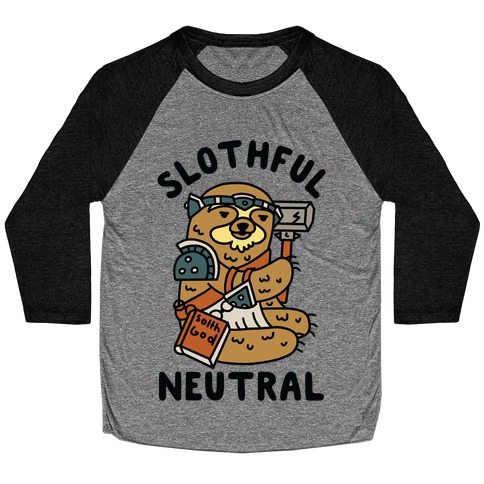 Slothful Neutral Sloth Cleric Baseball Tee