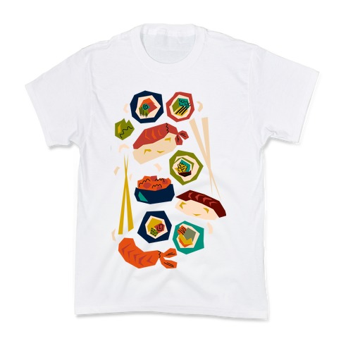 Mid-Century Modern Sushi Pattern Kids T-Shirt