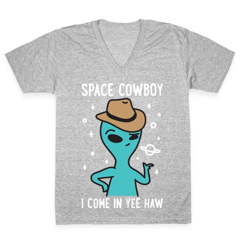 Space Cowboy Alien V-Neck Tee Shirt