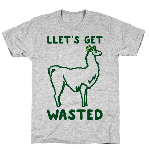 Llet's Get Wasted St. Patrick's Day Llama Parody T-Shirt