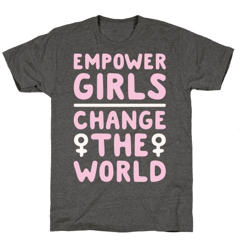 Empower Girls Change The World White Print T-Shirt