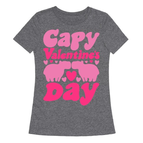 Capy Valentine's Day Capybara Parody Womens T-Shirt