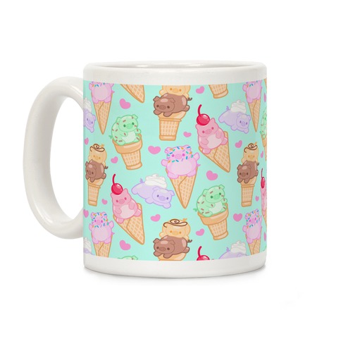 Ice Cream Pigs Pattern Coffee Mug