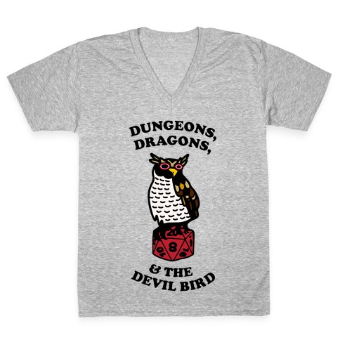 Dungeons, Dragons, & the Devil Bird V-Neck Tee Shirt