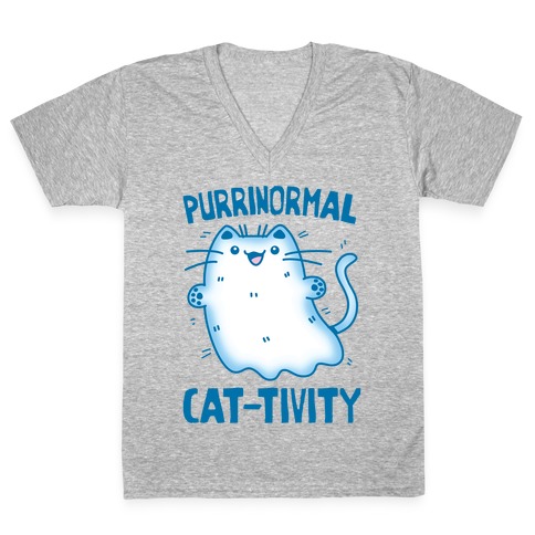 Purrinormal Cat-tivity V-Neck Tee Shirt
