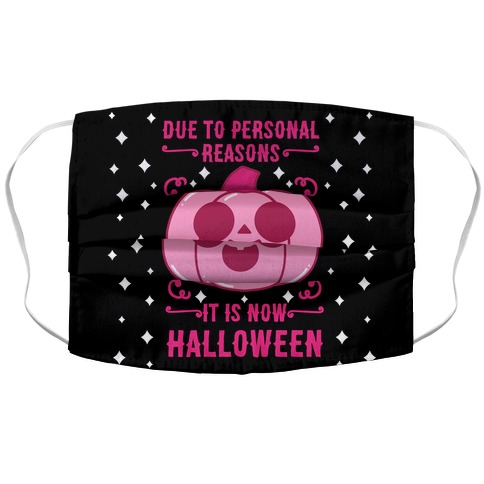Due To Personal Reasons It Is Now Halloween Pumpkin (Pink) Accordion Face Mask