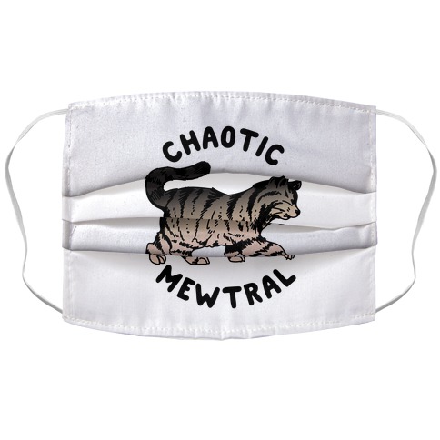 Chaotic Mewtral (Chaotic Neutral Cat) Accordion Face Mask