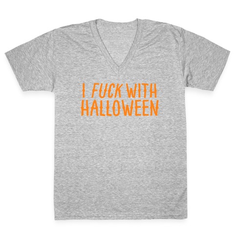 I F*** With Halloween V-Neck Tee Shirt
