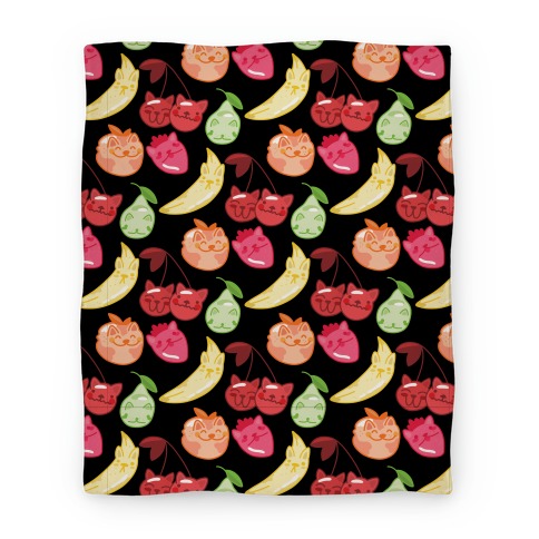 Kawaii Fruit Kitties Pattern Blanket
