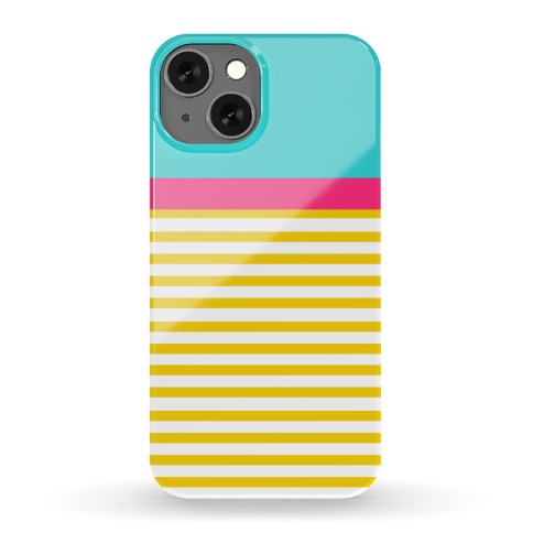 Yellow And Pink Color Block Stripe Phone Case