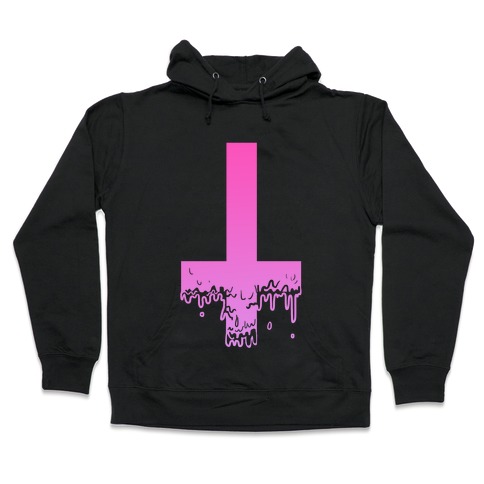 Cross Drip- Pink Hooded Sweatshirt