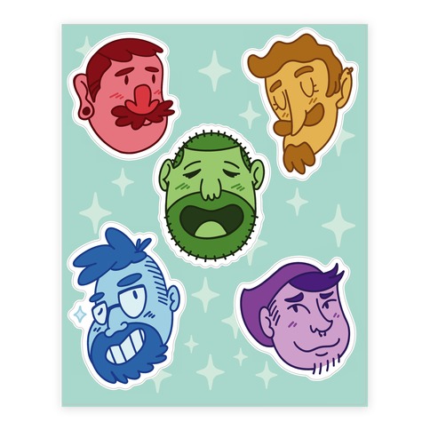 Cute Scruffy Dudes Stickers and Decal Sheet
