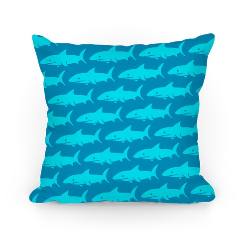 Shark Pattern Pillow (Dark Blue) Pillow